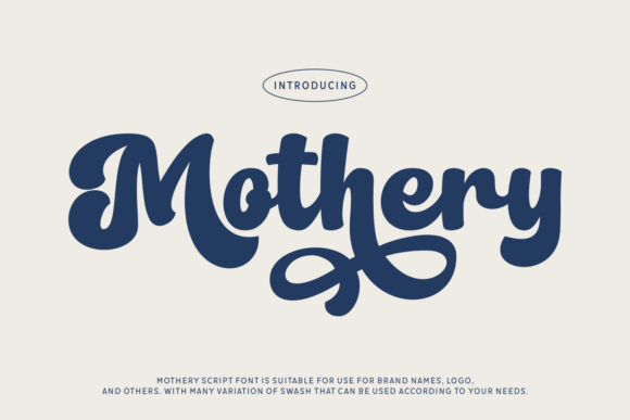 Mothery: A Bold Script Font for Editorial Design